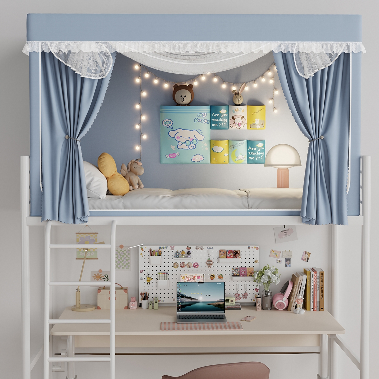 91家纺网 家纺一手货源 找家纺 （总）都市缘蚊帐 2025新款公主风蚊帐学生宿舍一体式床帘全罩式强遮光布上下铺80 90cm