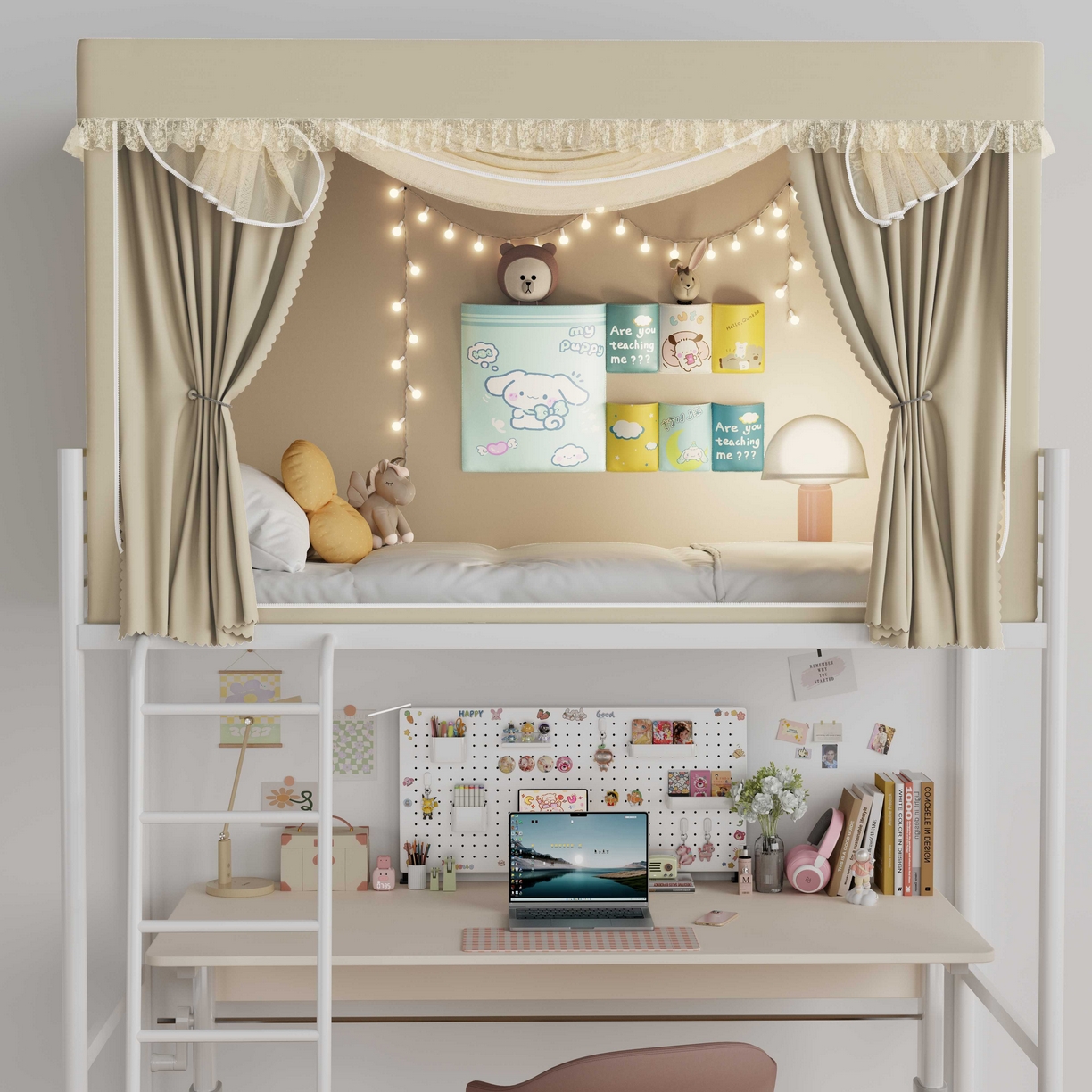 91家纺网 家纺一手货源 找家纺 （总）都市缘蚊帐 2025新款公主风蚊帐学生宿舍一体式床帘全罩式强遮光布上下铺80 90cm