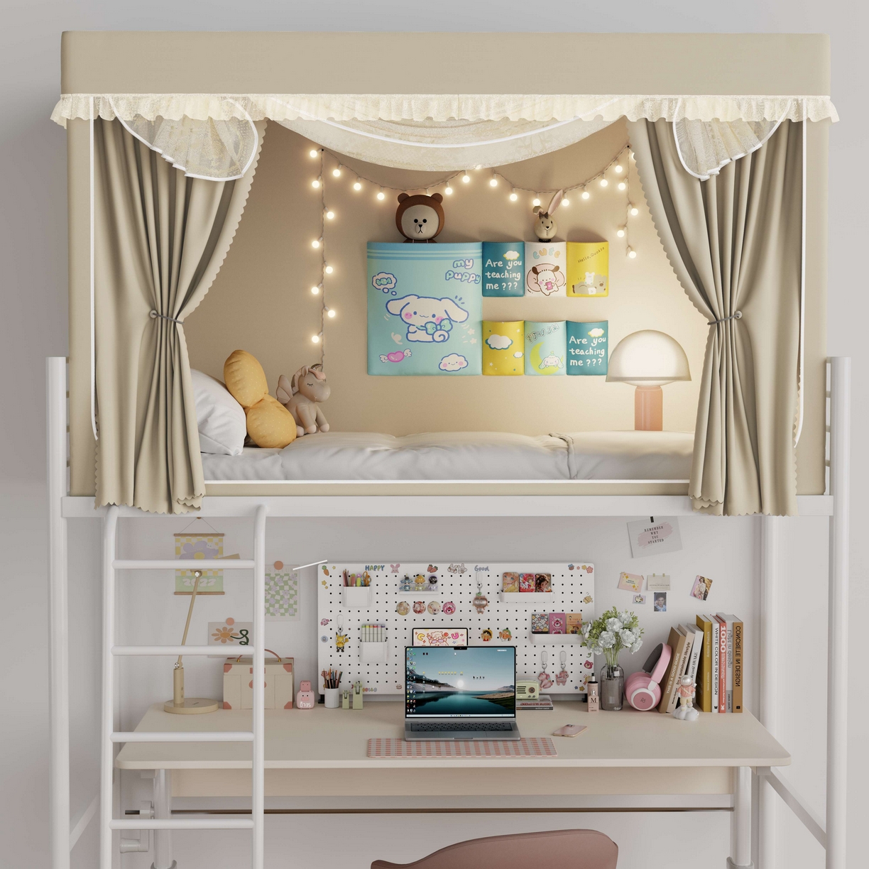 91家纺网 家纺一手货源 找家纺 （总）都市缘蚊帐 2025新款公主风蚊帐学生宿舍一体式床帘全罩式强遮光布上下铺80 90cm