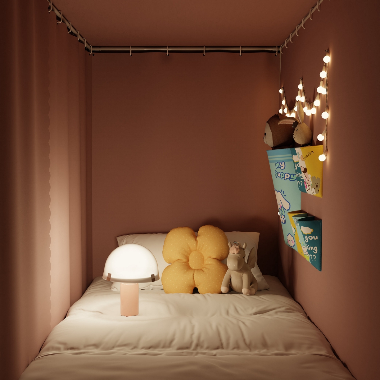 91家纺网 家纺一手货源 找家纺 都市缘蚊帐 2025新款公主风蚊帐学生宿舍一体式床帘全罩式强遮光布上下铺80 90cm 606-桃粉-薇尔