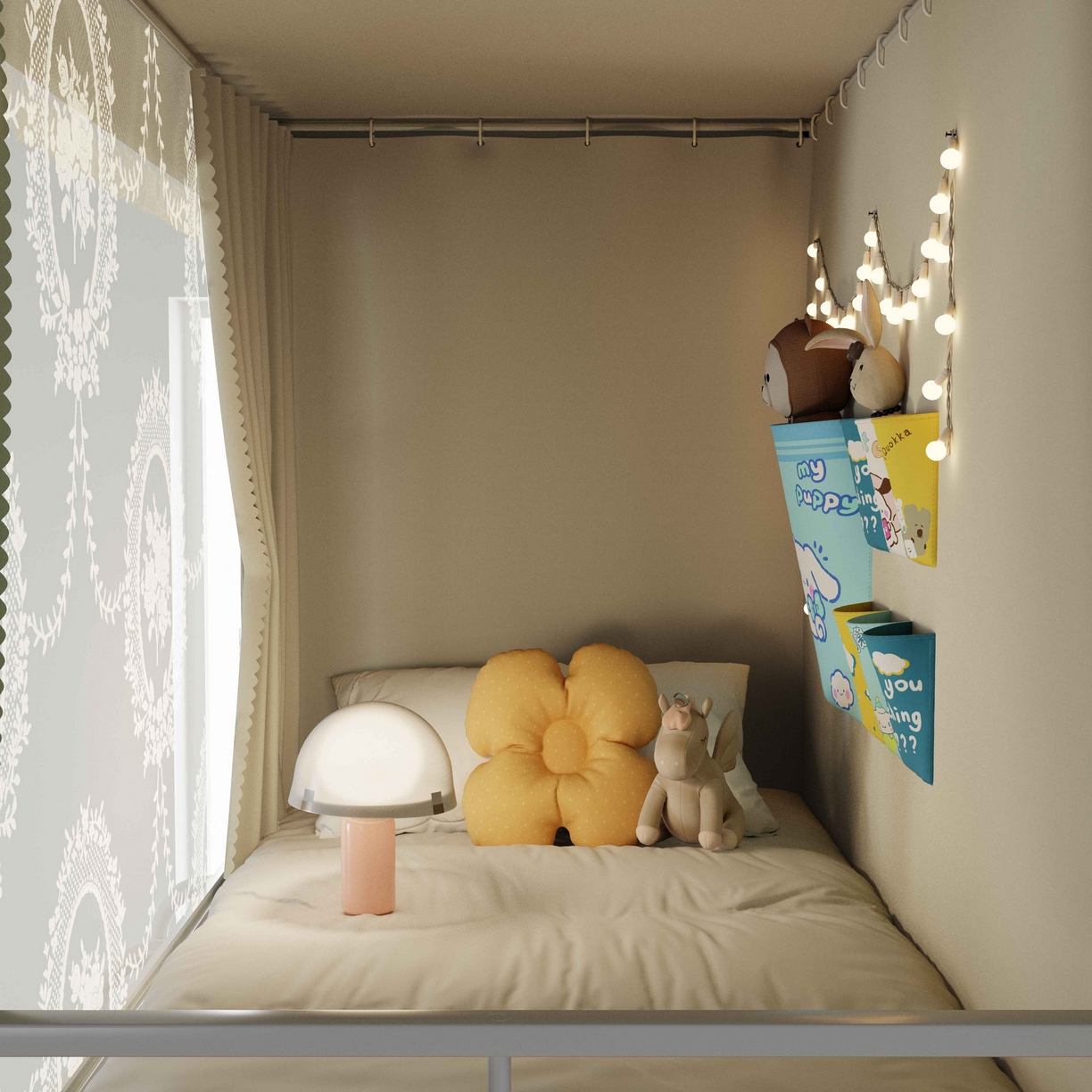 91家纺网 家纺一手货源 找家纺 都市缘蚊帐 2025新款公主风蚊帐学生宿舍一体式床帘全罩式强遮光布上下铺80 90cm 606-香槟-薇尔