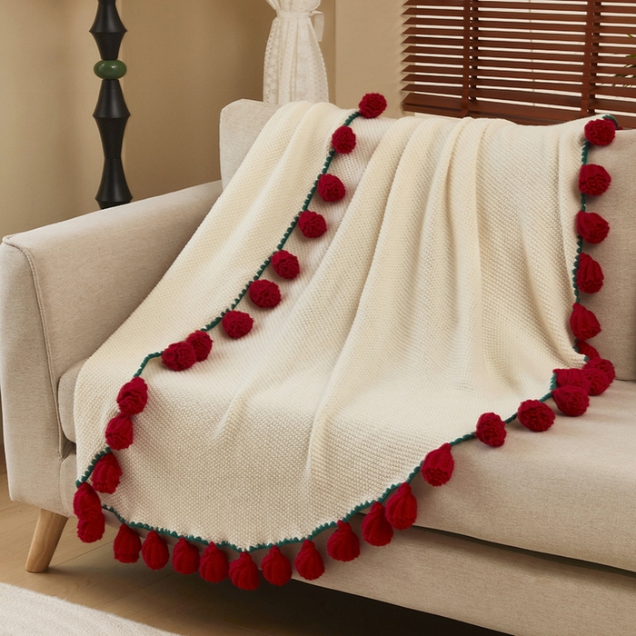 云玲时尚 2025新款创意玫瑰花束毯毛毯毯子 玫瑰红