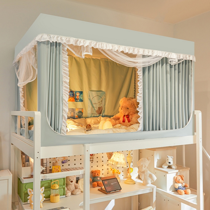 （总）安金蚊帐 2025新款防蚊遮光一体99%强遮光宿舍上下铺遮光学生蚊帐纯色花边