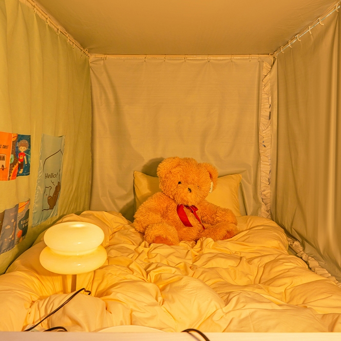 91家纺网 家纺一手货源 找家纺 （总）安金蚊帐 2025新款防蚊遮光一体99%强遮光宿舍上下铺遮光学生蚊帐纯色花边