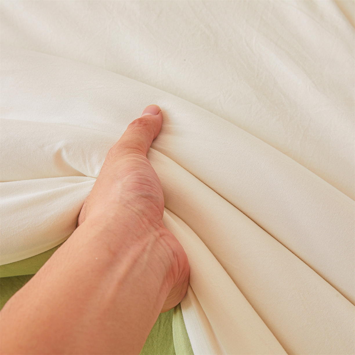 91家纺网 家纺一手货源 找家纺 晓时候 2025新款纯色无印风新疆棉花被冬被春秋被夏被四季被子被芯-常年有货（含买家秀） 白果绿