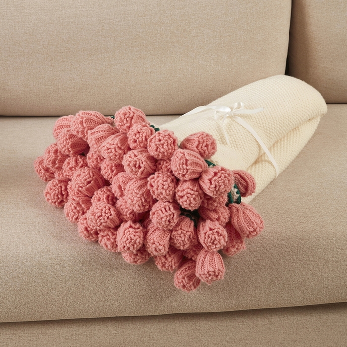 91家纺网 家纺一手货源 找家纺 （总）乐居家纺 2025新款创意玫瑰花束毯毛毯毯子