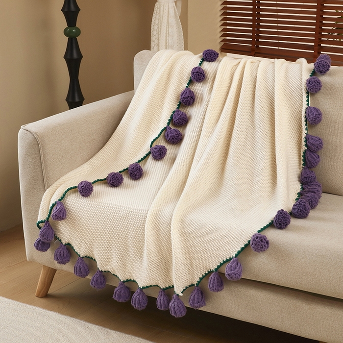 乐居家纺 2025新款创意玫瑰花束毯毛毯毯子 玫瑰紫
