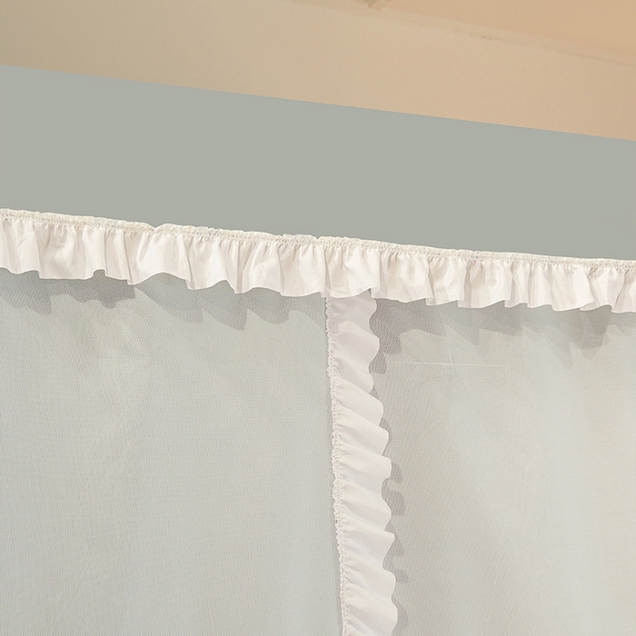 91家纺网 家纺一手货源 找家纺 安金蚊帐 2025新款防蚊遮光一体99%强遮光宿舍上下铺遮光学生蚊帐纯色花边 奶绿