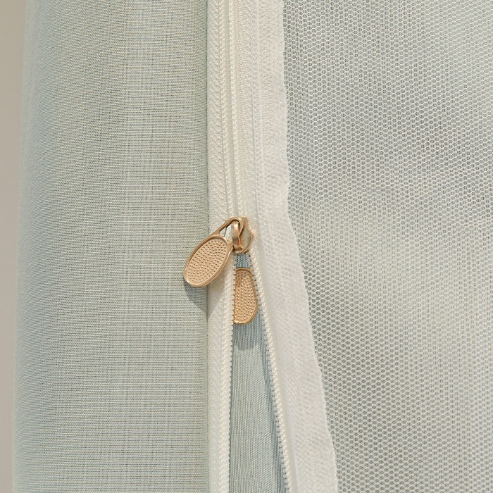 91家纺网 家纺一手货源 找家纺 安金蚊帐 2025新款防蚊遮光一体99%强遮光宿舍上下铺遮光学生蚊帐纯色花边 奶绿