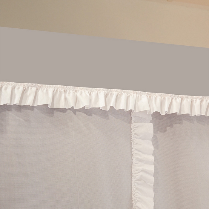 91家纺网 家纺一手货源 找家纺 安金蚊帐 2025新款防蚊遮光一体99%强遮光宿舍上下铺遮光学生蚊帐纯色花边 浅灰