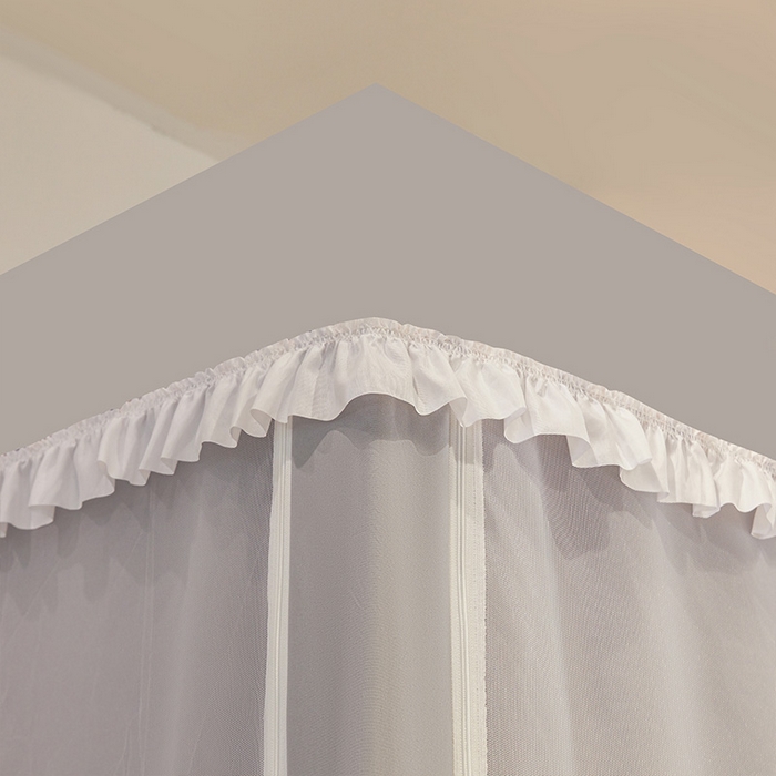 91家纺网 家纺一手货源 找家纺 安金蚊帐 2025新款防蚊遮光一体99%强遮光宿舍上下铺遮光学生蚊帐纯色花边 浅灰