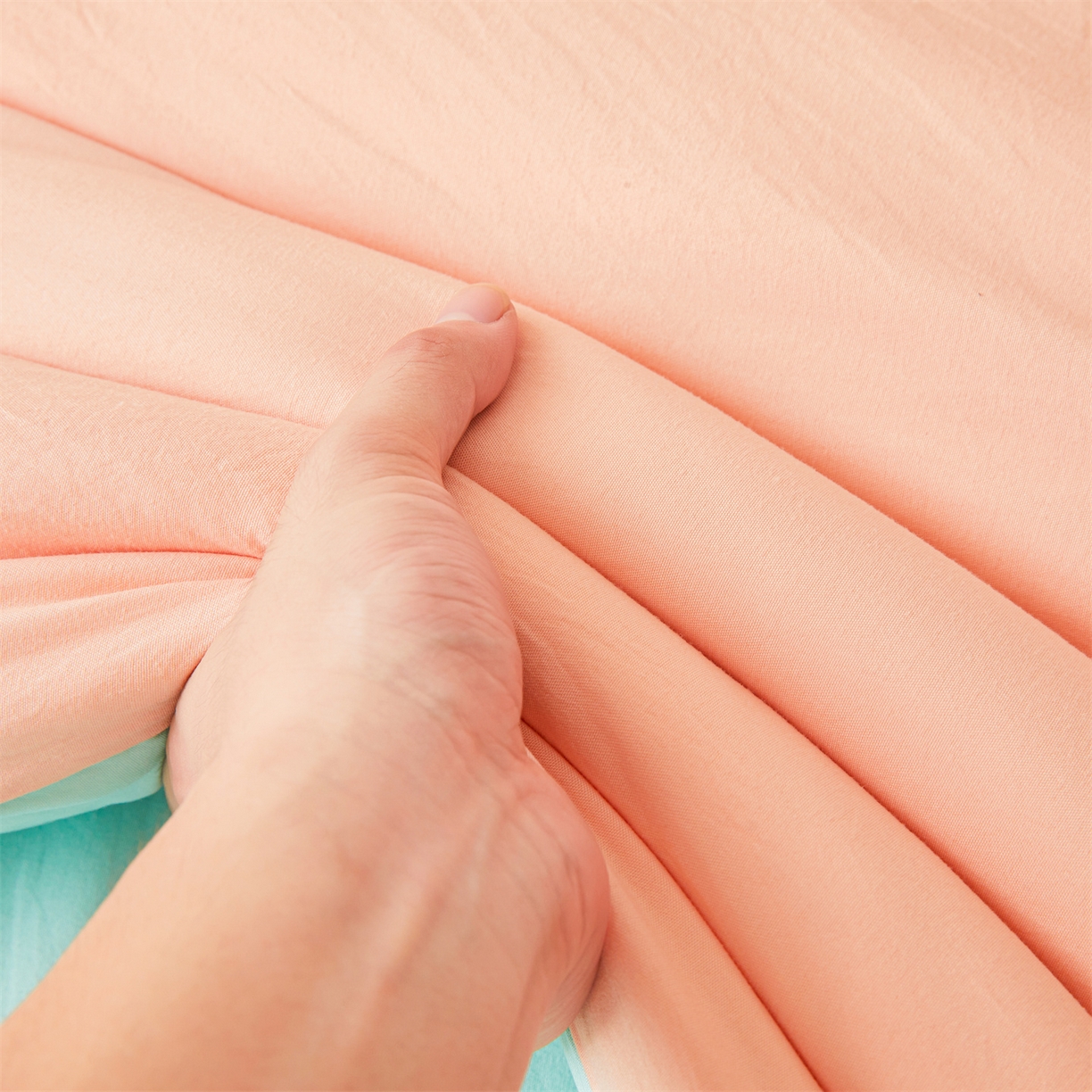 91家纺网 家纺一手货源 找家纺 晓时候 2025新款纯色无印风新疆棉花被冬被春秋被夏被四季被子被芯-常年有货（含买家秀） 粉绿