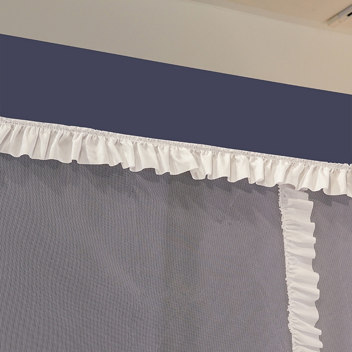 91家纺网 家纺一手货源 找家纺 安金蚊帐 2025新款防蚊遮光一体99%强遮光宿舍上下铺遮光学生蚊帐纯色花边 藏青