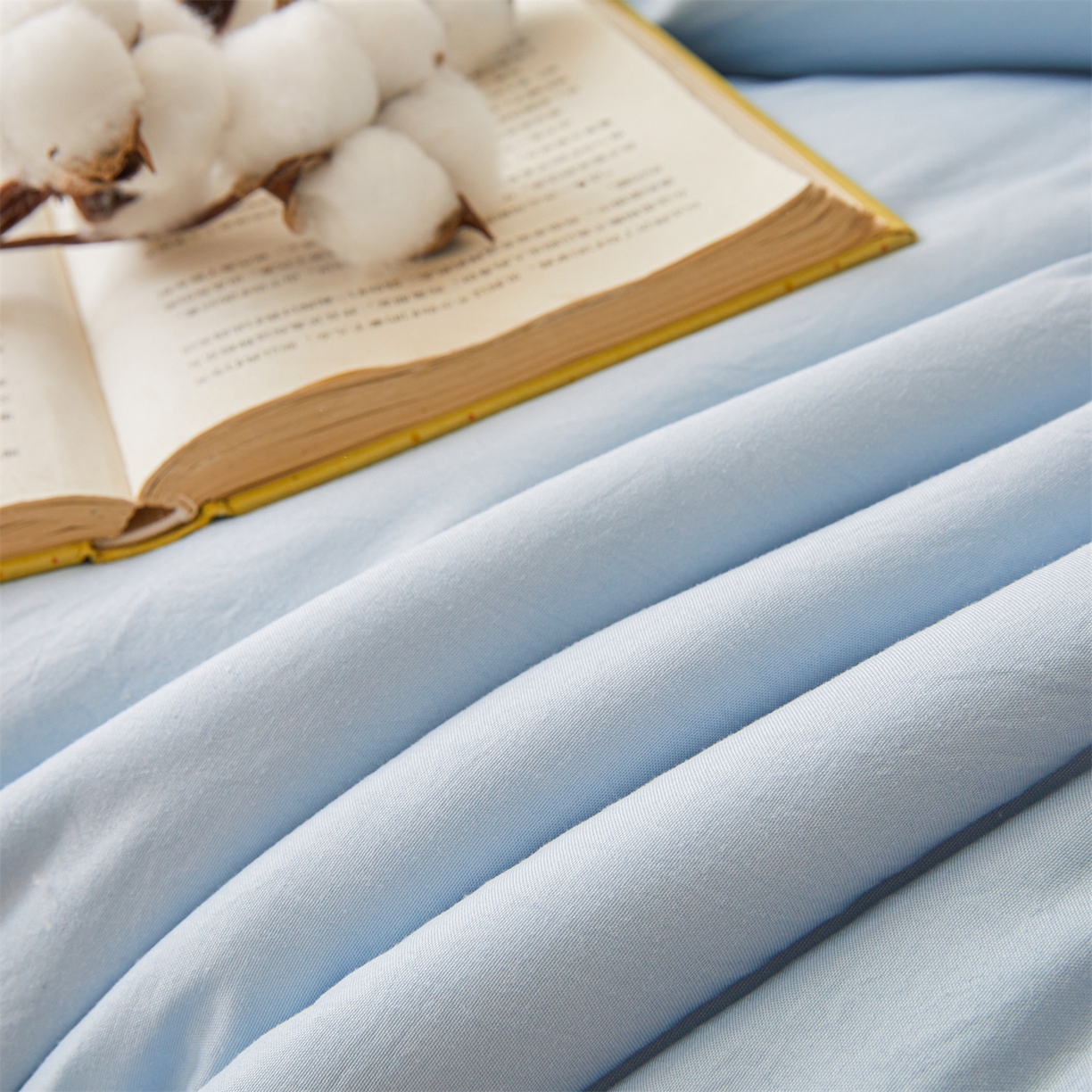 91家纺网 家纺一手货源 找家纺 晓时候 2025新款纯色无印风新疆棉花被冬被春秋被夏被四季被子被芯-常年有货（含买家秀） 蓝黄