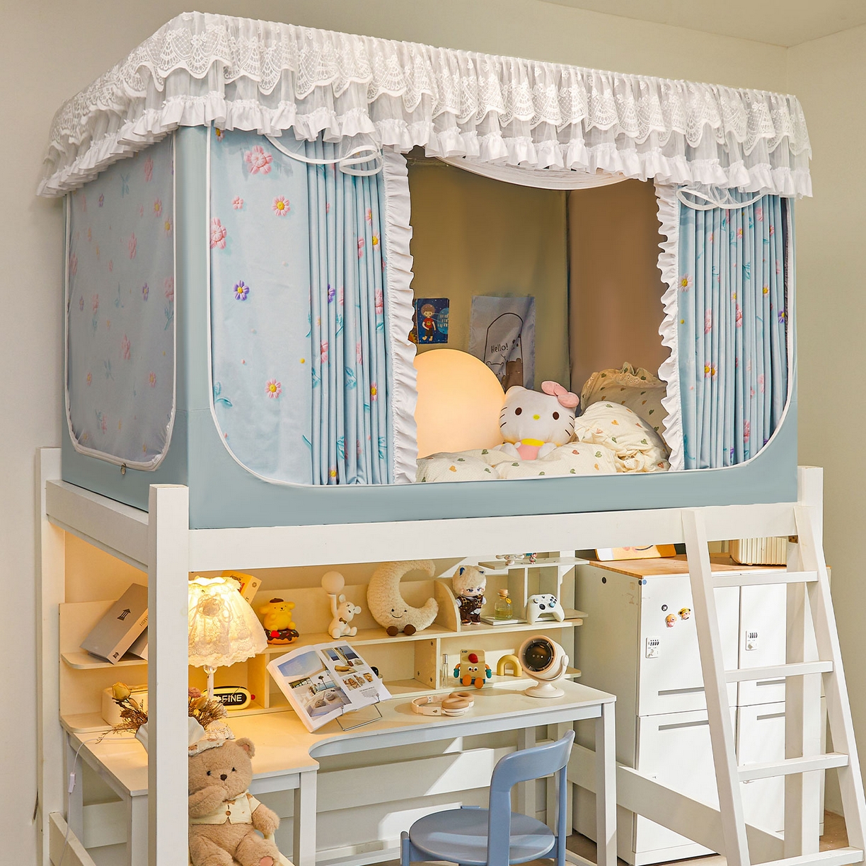 91家纺网 家纺一手货源 找家纺 （总）安金蚊帐 2025新款TPU双层覆膜防蚊遮光100%强遮光宿舍上下铺学生蚊帐法式5D印花