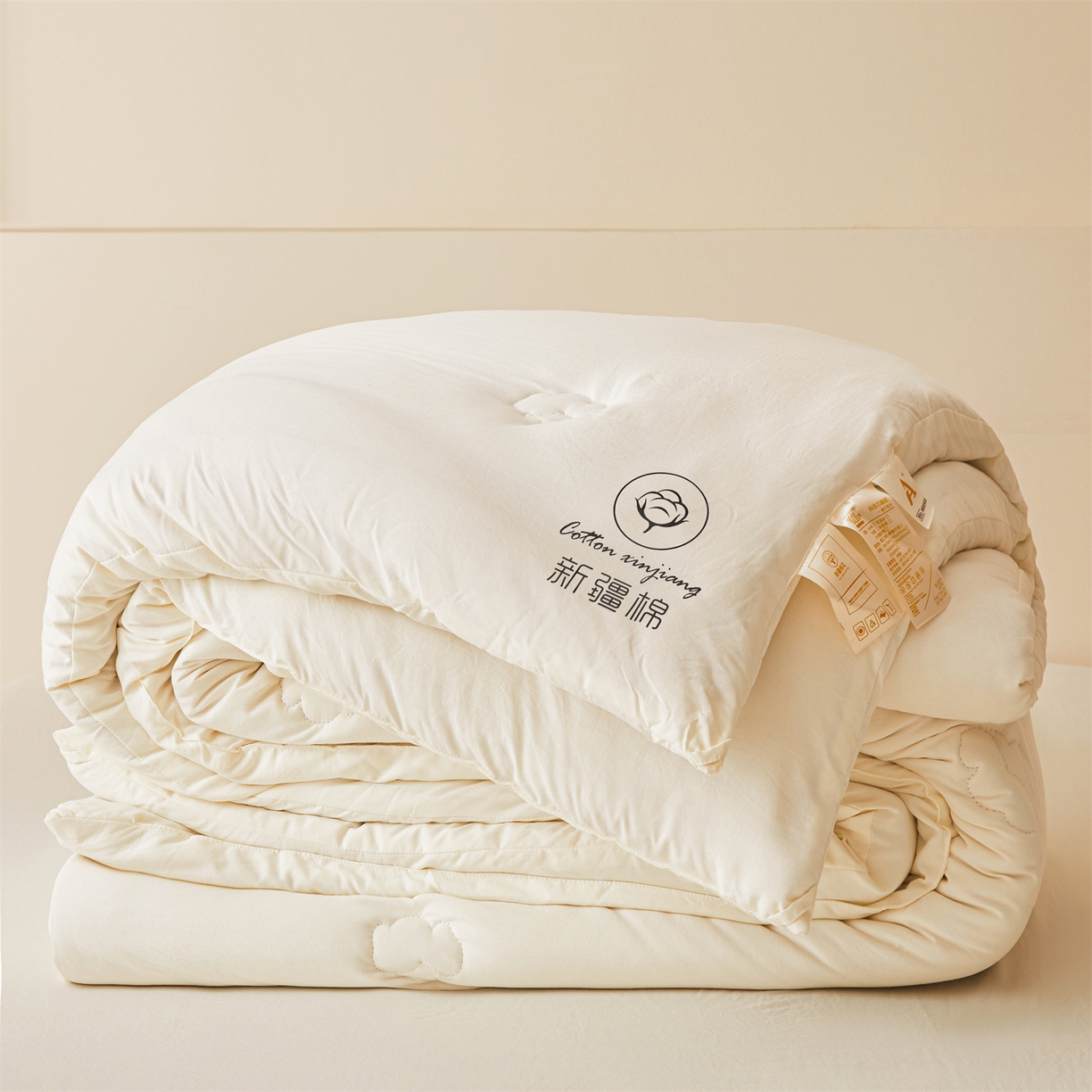 91家纺网 家纺一手货源 找家纺 晓时候 2025新款纯色无印风新疆棉花被冬被春秋被夏被四季被子被芯-常年有货（含买家秀） 奶白