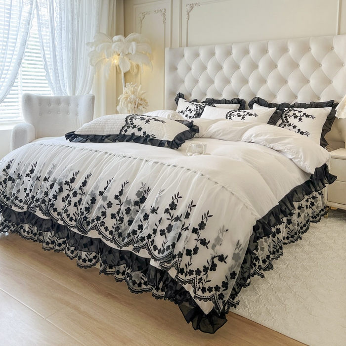 91家纺网 家纺一手货源 找家纺 （总）恋尚 2025春夏新款香云纱床裙单床裙床裙单件-赫本妮娅（控价125起）