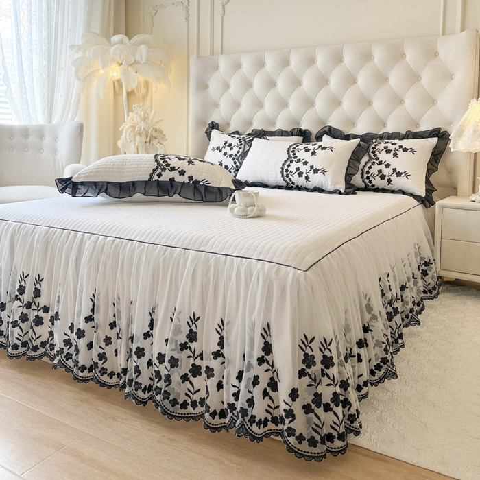 91家纺网 家纺一手货源 找家纺 （总）恋尚 2025春夏新款香云纱床裙单床裙床裙单件-赫本妮娅（控价125起）