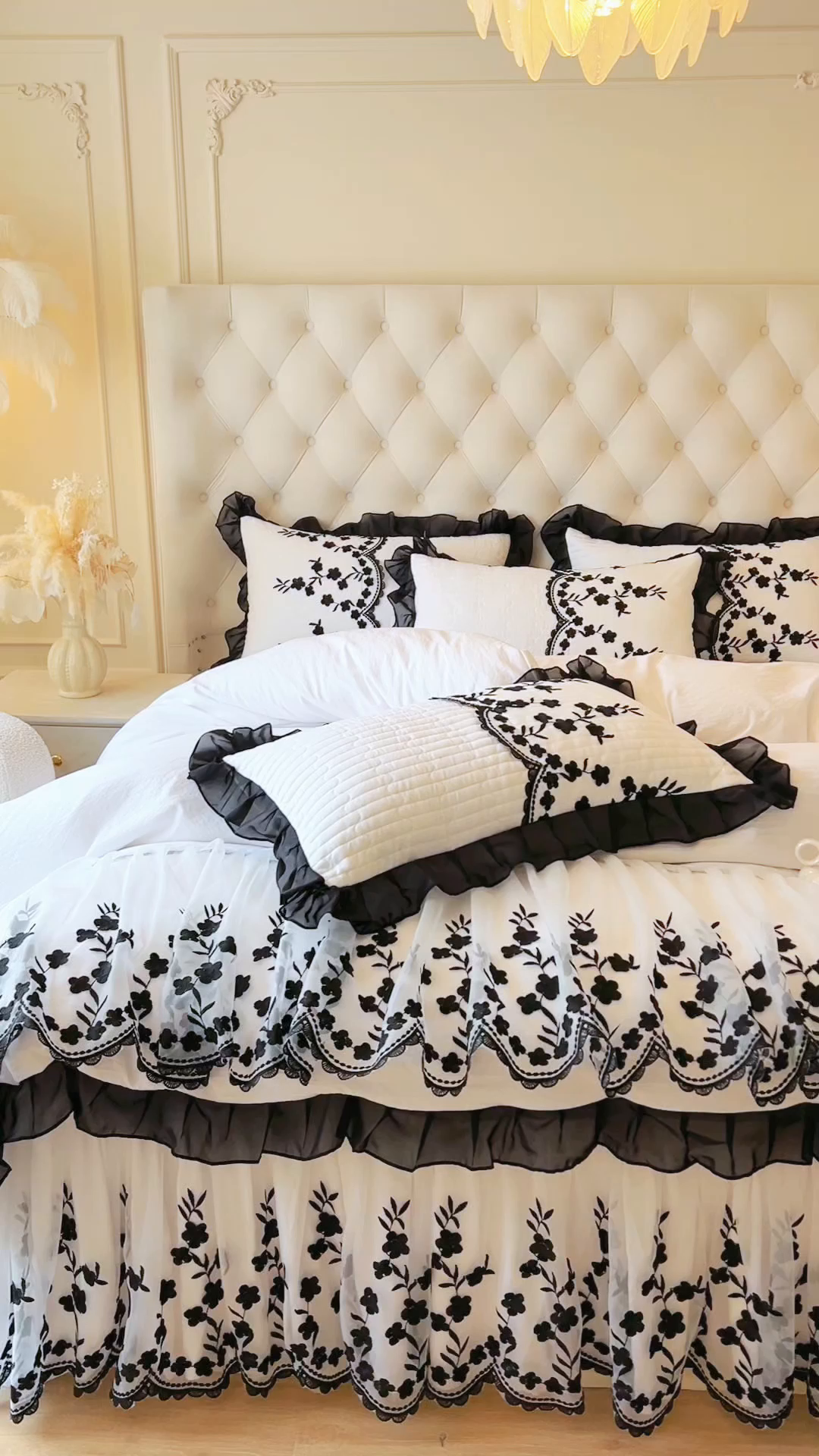 91家纺网 家纺一手货源 找家纺 （总）恋尚 2025春夏新款香云纱床裙单床裙床裙单件-赫本妮娅（控价125起）