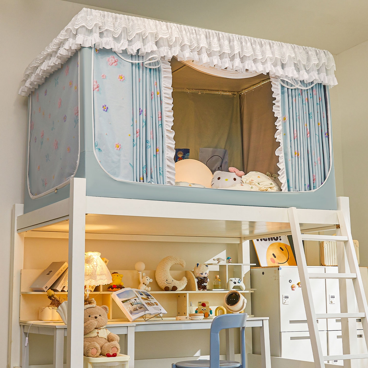 91家纺网 家纺一手货源 找家纺 安金蚊帐 2025新款TPU双层覆膜防蚊遮光100%强遮光宿舍上下铺学生蚊帐法式5D印花 法式印花-绿