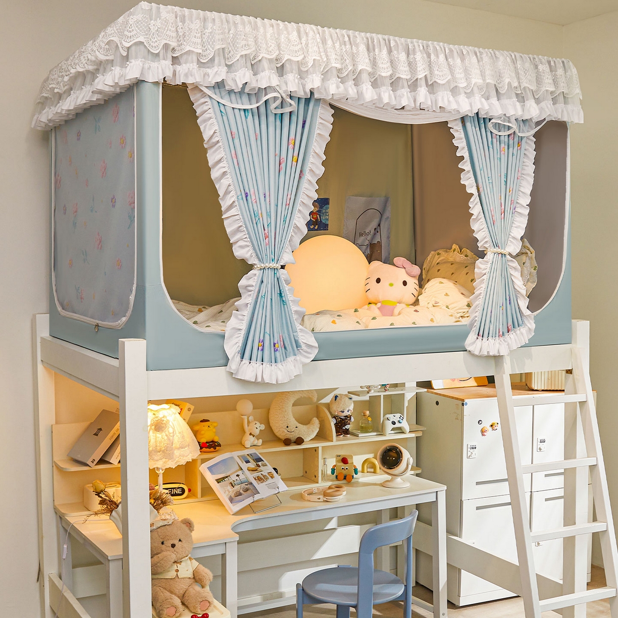 91家纺网 家纺一手货源 找家纺 安金蚊帐 2025新款TPU双层覆膜防蚊遮光100%强遮光宿舍上下铺学生蚊帐法式5D印花 法式印花-绿