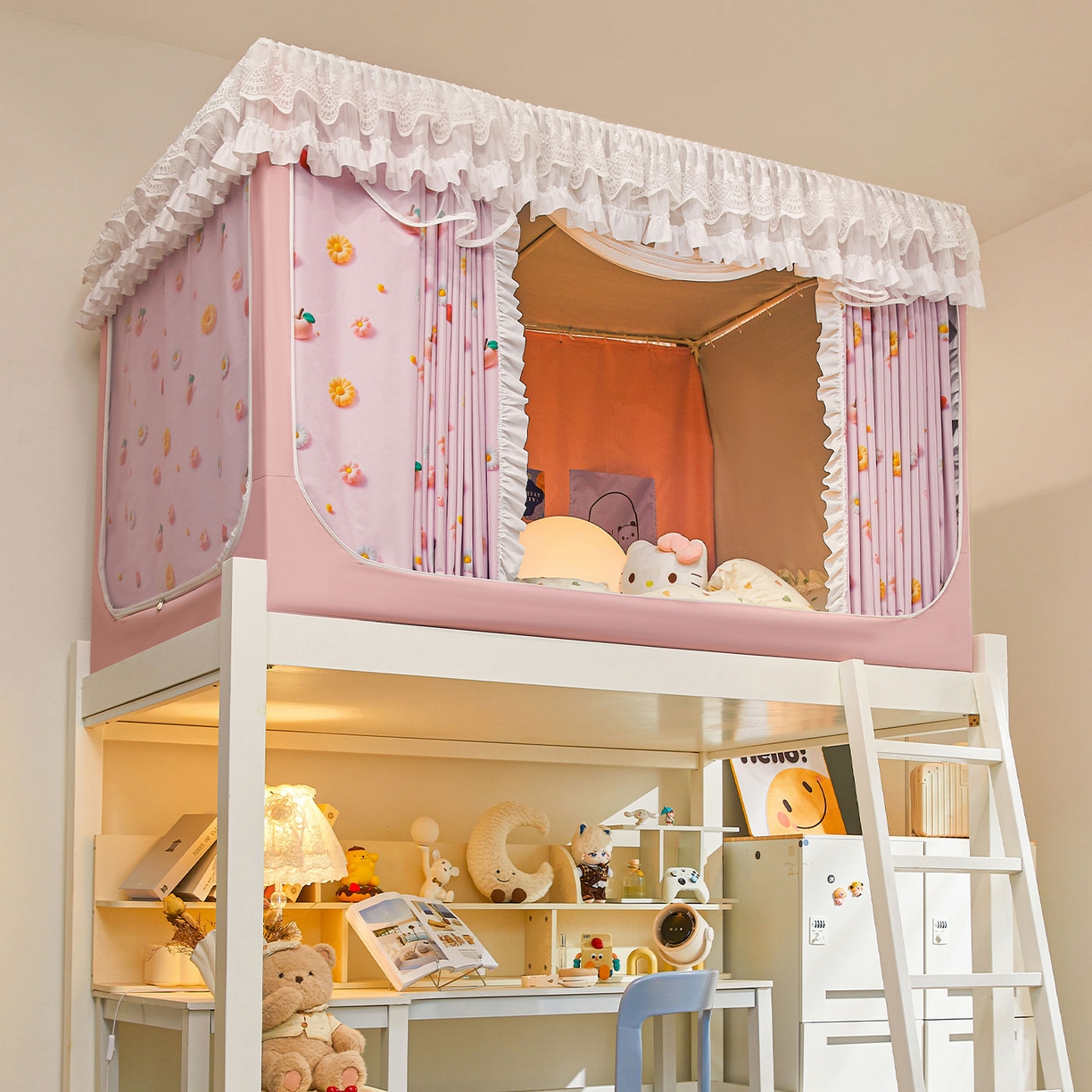 91家纺网 家纺一手货源 找家纺 安金蚊帐 2025新款TPU双层覆膜防蚊遮光100%强遮光宿舍上下铺学生蚊帐法式5D印花 法式印花-粉