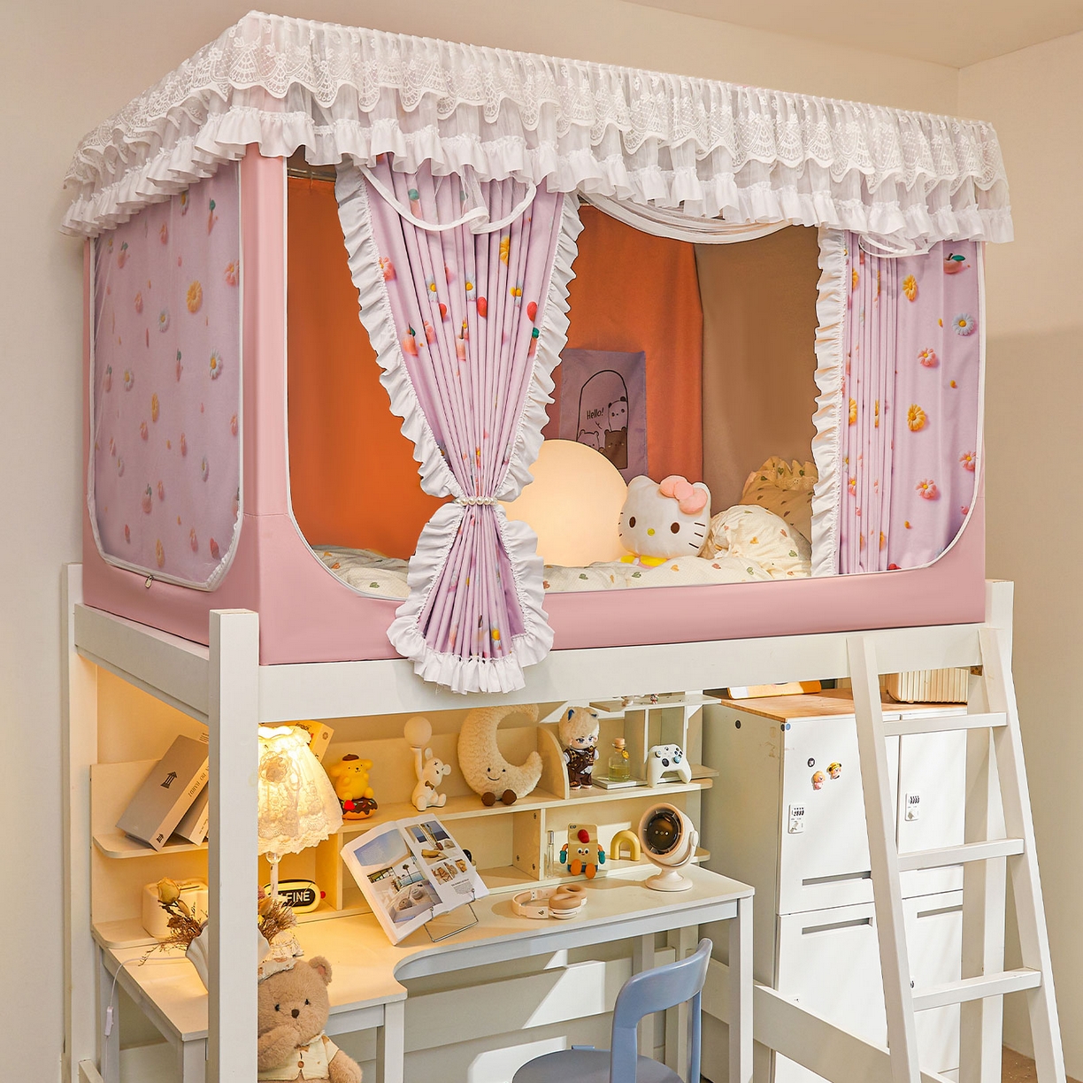 91家纺网 家纺一手货源 找家纺 安金蚊帐 2025新款TPU双层覆膜防蚊遮光100%强遮光宿舍上下铺学生蚊帐法式5D印花 法式印花-粉