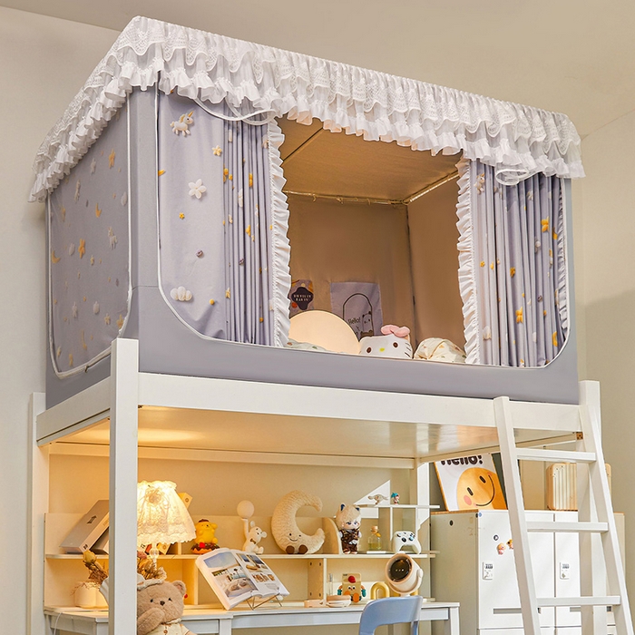 91家纺网 家纺一手货源 找家纺 安金蚊帐 2025新款TPU双层覆膜防蚊遮光100%强遮光宿舍上下铺学生蚊帐法式5D印花 法式印花-灰