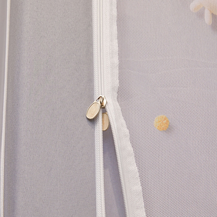 91家纺网 家纺一手货源 找家纺 安金蚊帐 2025新款TPU双层覆膜防蚊遮光100%强遮光宿舍上下铺学生蚊帐法式5D印花 法式印花-灰