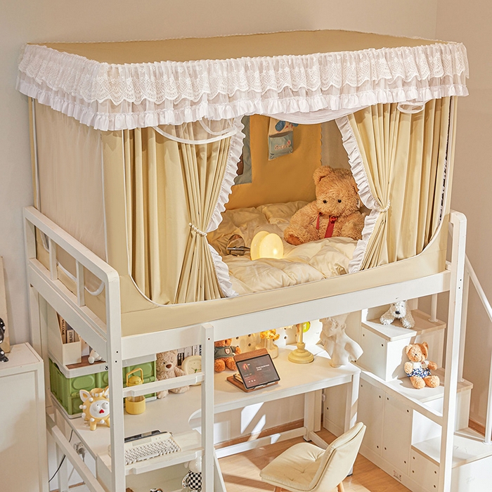 91家纺网 家纺一手货源 找家纺 （总）安金蚊帐 2025新款TPU双层覆膜防蚊遮光一体100%强遮光宿舍上下铺学生蚊帐法式纯色