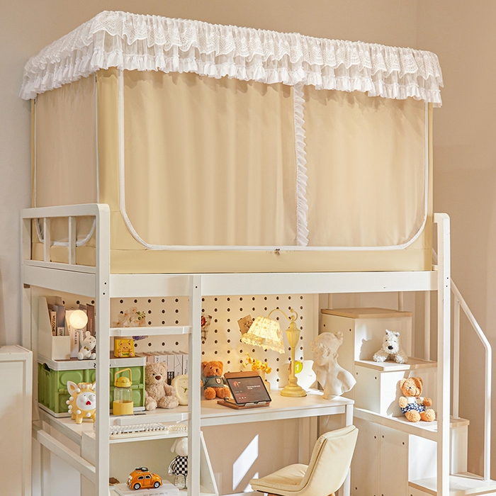 91家纺网 家纺一手货源 找家纺 （总）安金蚊帐 2025新款TPU双层覆膜防蚊遮光一体100%强遮光宿舍上下铺学生蚊帐法式纯色