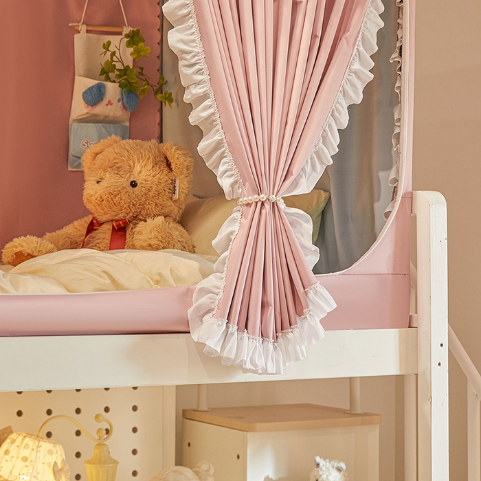 91家纺网 家纺一手货源 找家纺 安金蚊帐 2025新款TPU双层覆膜防蚊遮光一体100%强遮光宿舍上下铺学生蚊帐法式纯色 法式纯色-粉