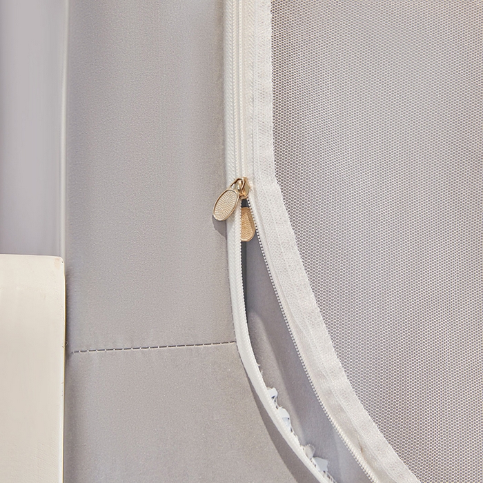 91家纺网 家纺一手货源 找家纺 安金蚊帐 2025新款TPU双层覆膜防蚊遮光一体100%强遮光宿舍上下铺学生蚊帐法式纯色 法式纯色-灰