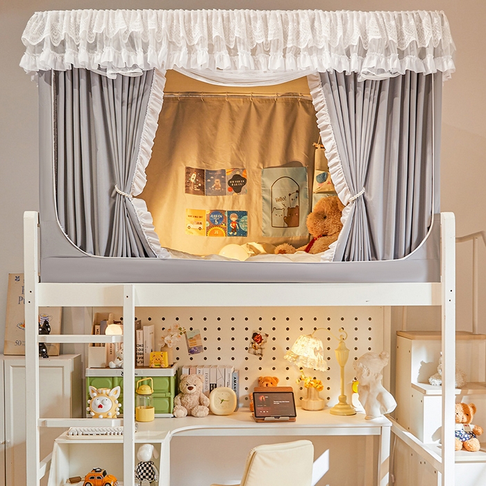 91家纺网 家纺一手货源 找家纺 安金蚊帐 2025新款TPU双层覆膜防蚊遮光一体100%强遮光宿舍上下铺学生蚊帐法式纯色 法式纯色-灰