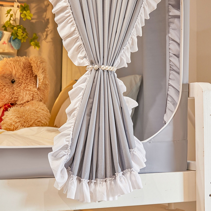 91家纺网 家纺一手货源 找家纺 安金蚊帐 2025新款TPU双层覆膜防蚊遮光一体100%强遮光宿舍上下铺学生蚊帐法式纯色 法式纯色-灰