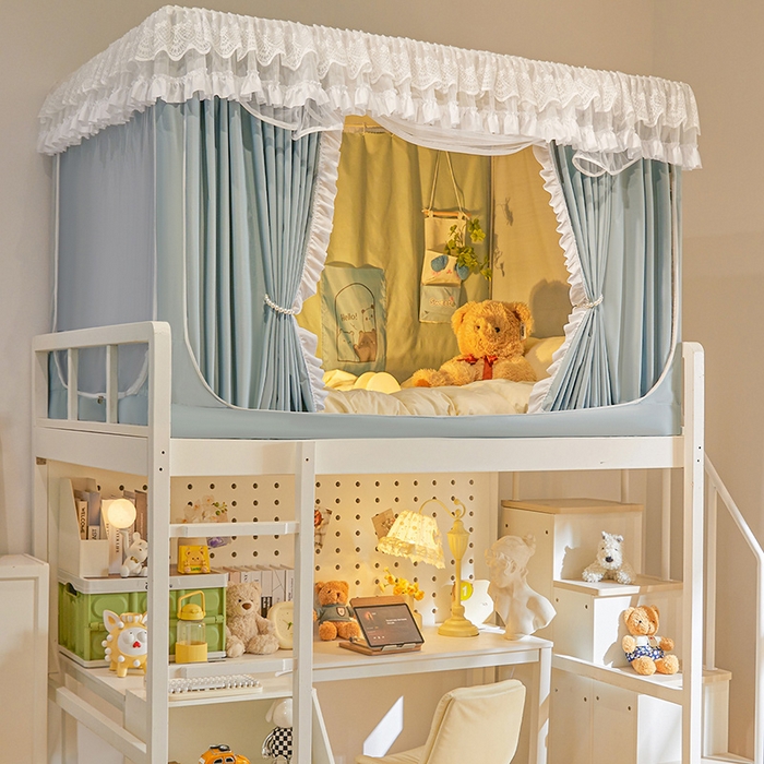 91家纺网 家纺一手货源 找家纺 安金蚊帐 2025新款TPU双层覆膜防蚊遮光一体100%强遮光宿舍上下铺学生蚊帐法式纯色 法式纯色-绿