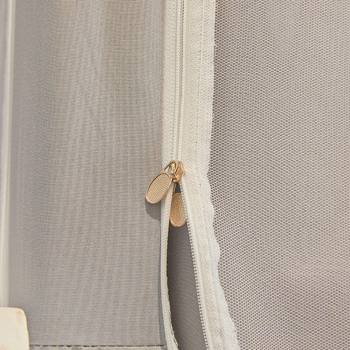 91家纺网 家纺一手货源 找家纺 安金蚊帐 2025新款防蚊遮光一体99%强遮光宿舍上下铺遮光学生蚊帐格子花边 小香条格-灰