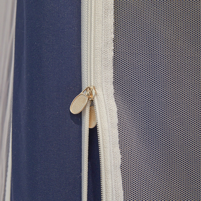 91家纺网 家纺一手货源 找家纺 安金蚊帐 2025新款防蚊遮光一体99%强遮光宿舍上下铺遮光学生蚊帐格子花边 小香条格-藏蓝