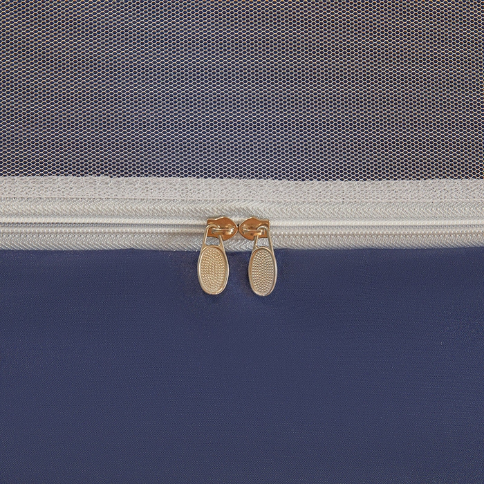 91家纺网 家纺一手货源 找家纺 安金蚊帐 2025新款防蚊遮光一体99%强遮光宿舍上下铺遮光学生蚊帐格子花边 小香条格-藏蓝