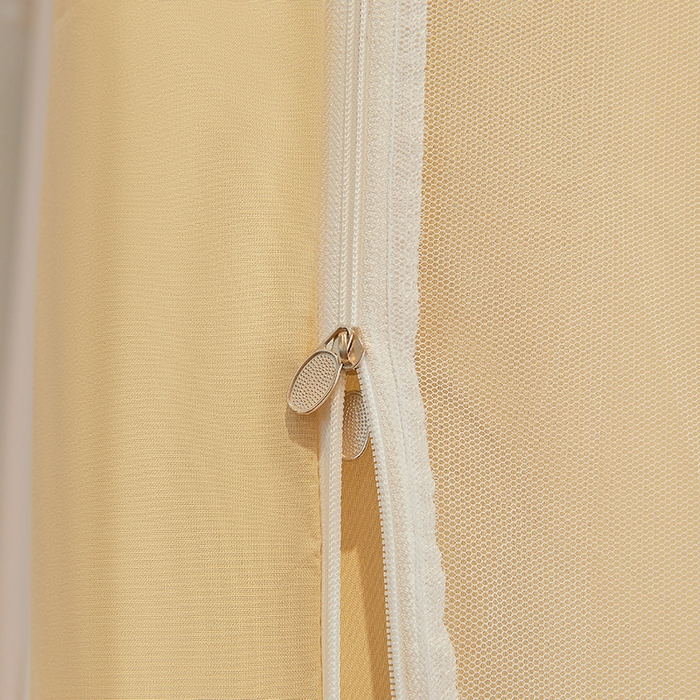 91家纺网 家纺一手货源 找家纺 安金蚊帐 2025新款防蚊遮光一体99%强遮光宿舍上下铺遮光学生蚊帐格子花边 小香条格-黄