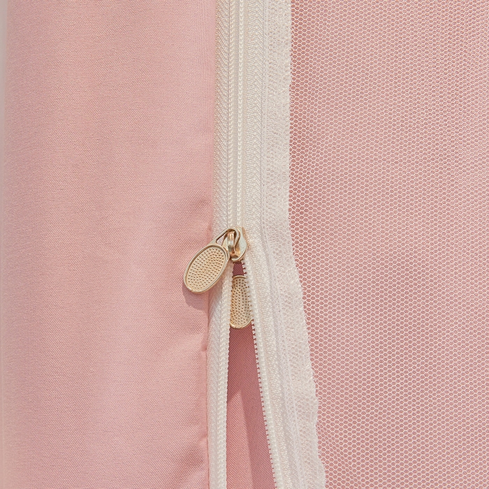 91家纺网 家纺一手货源 找家纺 安金蚊帐 2025新款防蚊遮光一体99%强遮光宿舍上下铺遮光学生蚊帐格子花边 小香条格-粉