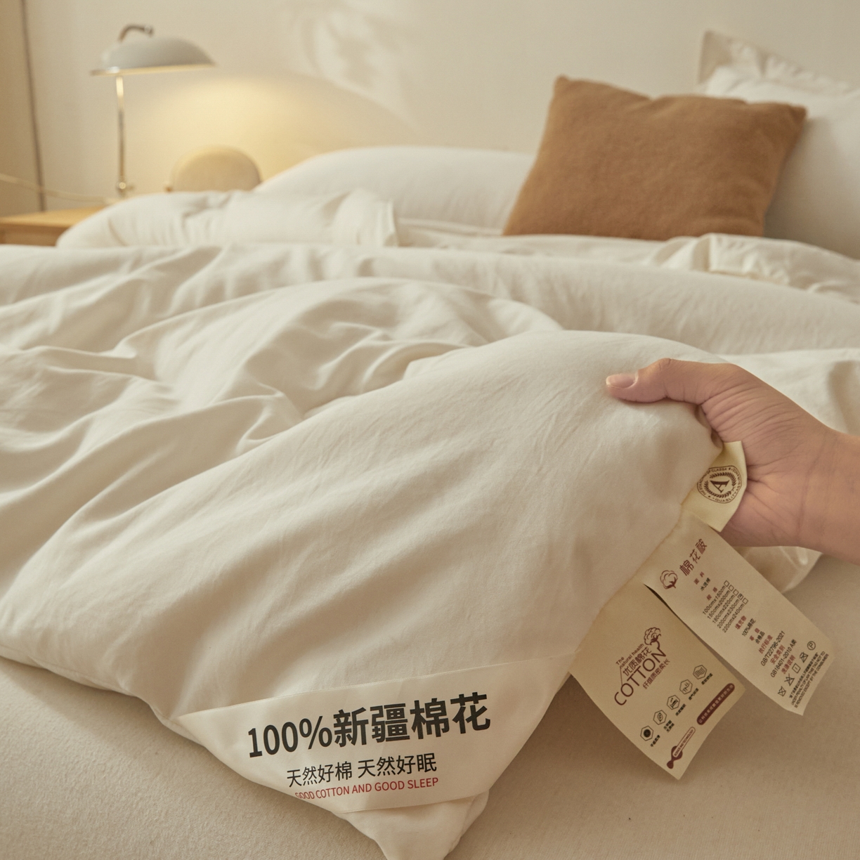 91家纺网 家纺一手货源 找家纺 样样红被业 2025新款A类50%棉花被夏被春秋被冬被四季被子被芯 白色