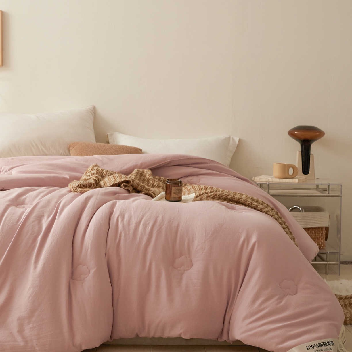91家纺网 家纺一手货源 找家纺 样样红被业 2025新款A类50%棉花被夏被春秋被冬被四季被子被芯 粉色