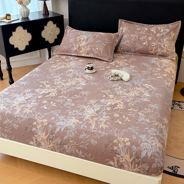 91家纺网 家纺一手货源 找家纺 （总）梦舒羽 2025新款原麻床笠机洗家用防滑透气四季款床罩床垫床单保护套