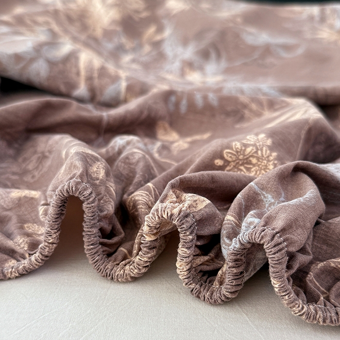 91家纺网 家纺一手货源 找家纺 （总）梦舒羽 2025新款原麻床笠机洗家用防滑透气四季款床罩床垫床单保护套