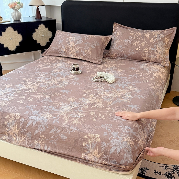 91家纺网 家纺一手货源 找家纺 （总）梦舒羽 2025新款原麻床笠机洗家用防滑透气四季款床罩床垫床单保护套