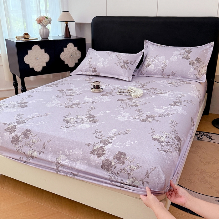 91家纺网 家纺一手货源 找家纺 （总）梦舒羽 2025新款原麻床笠机洗家用防滑透气四季款床罩床垫床单保护套