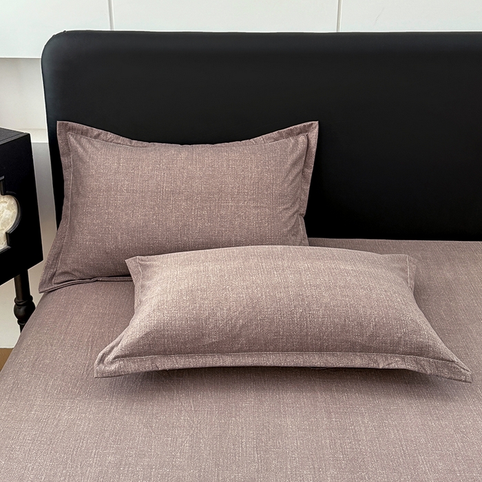 91家纺网 家纺一手货源 找家纺 梦舒羽 2025新款原麻床笠机洗家用防滑透气四季款床罩床垫床单保护套 慕斯咖