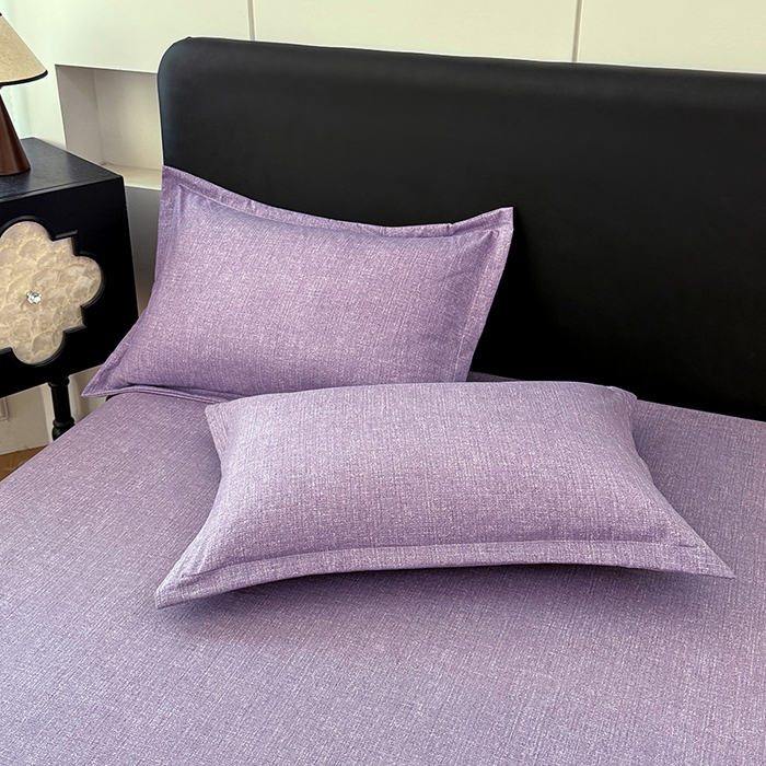 91家纺网 家纺一手货源 找家纺 梦舒羽 2025新款原麻床笠机洗家用防滑透气四季款床罩床垫床单保护套 罗兰紫