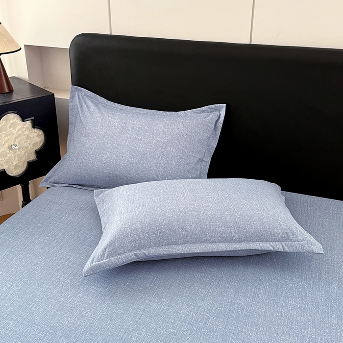 91家纺网 家纺一手货源 找家纺 梦舒羽 2025新款原麻床笠机洗家用防滑透气四季款床罩床垫床单保护套 帝都蓝